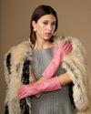 Rosemary Mid-forearm (rose) - Gants pour femme en cuir d’agneau avec doublure en soie & fonction tactile