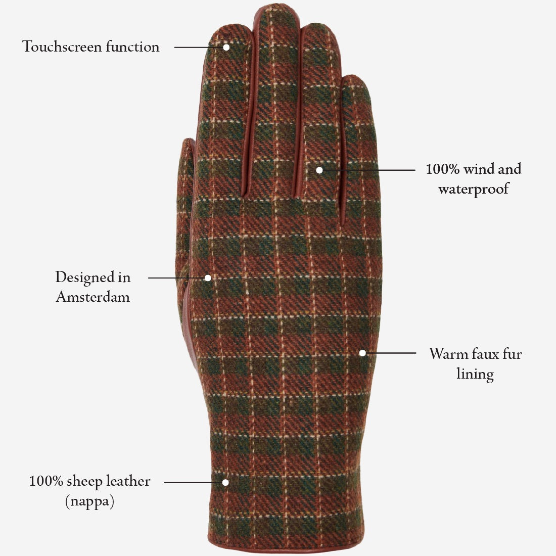Rosie - sheepskin leather gloves with fleece lining & touchscreen feature - Schwartz & von Halen - EU - 10