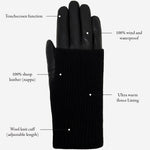 Riley – sheepskin leather gloves with knit cuff & touchscreen feature - Schwartz & von Halen - EU - 11