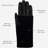 Riley – sheepskin leather gloves with knit cuff & touchscreen feature - Schwartz & von Halen - EU - 11