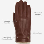 Columbus (brown) – luxurious deerskin (American deerskin) leather gloves with warm wool lining - Schwartz & von Halen - EU - 11