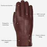 James (brown) - classic sheepskin leather gloves with luxurious cashmere lining & touchscreen feature  - Schwartz & von Halen - EU - 9