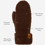 Sophia (brown) - Ultra-soft teddy mittens with warm faux fur lining - Schwartz & von Halen - EU - 12