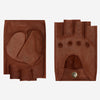 Selena (brown) - Classic women's fingerless lambskin driving gloves