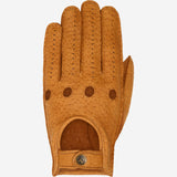 Silvio (cognac) - Exclusive peccary leather men's driving gloves