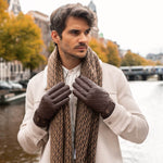 Smith (brown) - sheepskin leather gloves with snap closure & touchscreen feature - Schwartz & von Halen - EU - 7