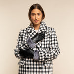 Black Leather Gloves Faux Fur Cuff Women Vera - Schwartz & von Halen® UK - Premium Leather Gloves - 8