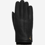 William (black) - goatskin leather gloves with warm fleece lining and press-stud - Schwartz & von Halen - EU - 1