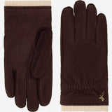 Winston (dark brown) - Men’s nubuck leather gloves with thick primaloft lining and snap button closure