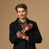 Zane (brown) – luxurious fingerless driving gloves made of American deerskin leather